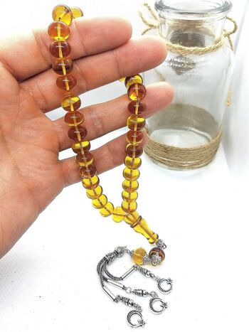 Perles de prière à longueur de poignet courte, Kehribar Tesbih LRV-656Y / SKU624 2