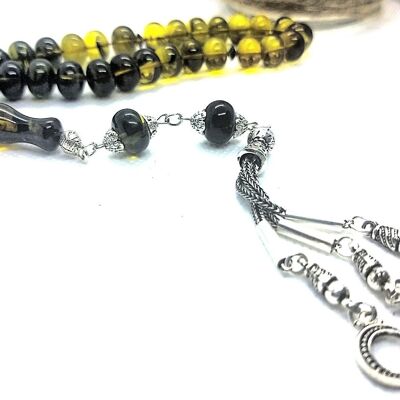 Perles de prière combinées noires et jaunes par LRV / SKU627