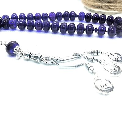 Perle di meditazione e preghiera con resine ambrate al polso / SKU628