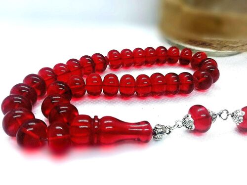 Outstanding CHERRY RED Prayer Beads, Kehribar Tesbih UK-B / SKU629