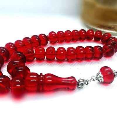 Outstanding CHERRY RED Prayer Beads, Kehribar Tesbih UK-B / SKU629