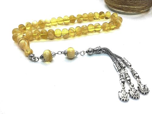 Transparent Yellow Combo Prayer Beads, Kehribar Tesbih LRV-568 / SKU632