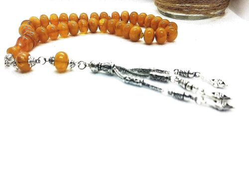Wrist Size Amber Resins Prayer Beads - Tasbih / SKU633