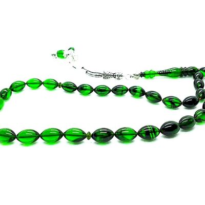 Mélange de perles de prière vertes, Kehribar Tesbih UK800 / SKU634