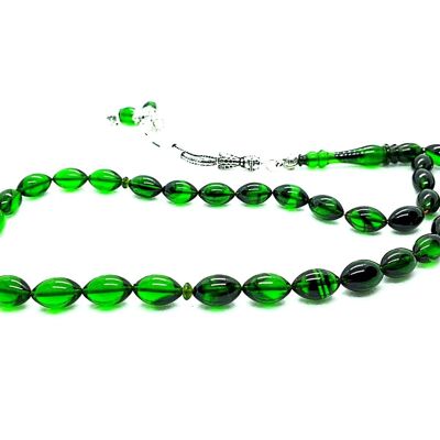 Mixture of Green Prayer Beads, Kehribar Tesbih UK800 / SKU634