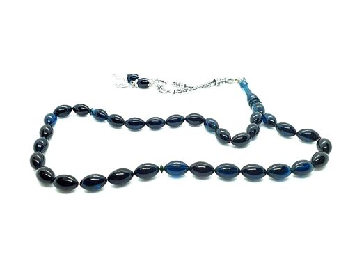 Navy - Blue Prayer Beads, Kehribar Tesbih UK850 / SKU635