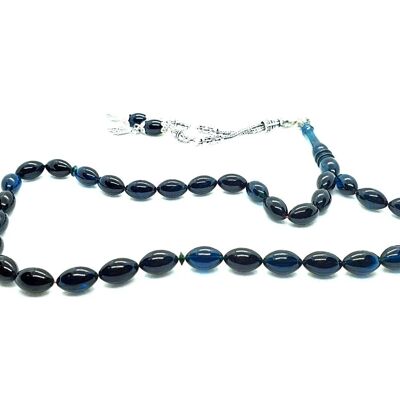 Navy - Blue Prayer Beads, Kehribar Tesbih UK850 / SKU635