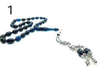 Marine - Perles de prière bleues, Kehribar Tesbih UK850 / SKU635 2