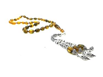 Perles de prière MIEL & NOIR exceptionnelles, Tesbih UK810 / SKU636 2