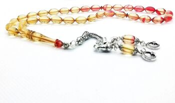 Perles de prière combinées rouges et jaunes, Kehribar Tesbih UK815 / SKU639 1