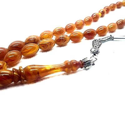 Cuentas de oración MARRÓN Y MIEL, Kehribar Tasbih / SKU643