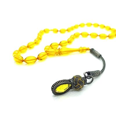 Outstanding LIGHT HONEY Prayer Beads, Kehribar Tesbih UK-AE / SKU652