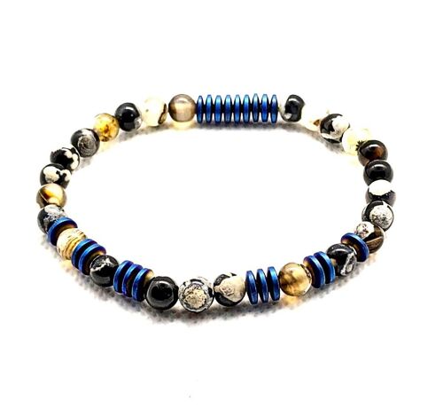 Multi coloured Onyx Natural Stone Bracelet UK-405D / SKU666