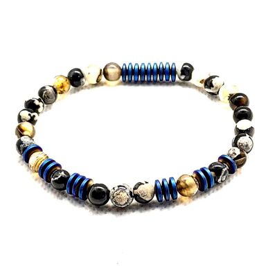 Bracelet en pierre naturelle Onyx multicolore UK-405D / SKU666