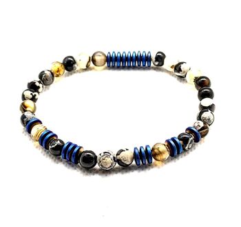 Bracelet en pierre naturelle Onyx multicolore UK-405D / SKU666 1