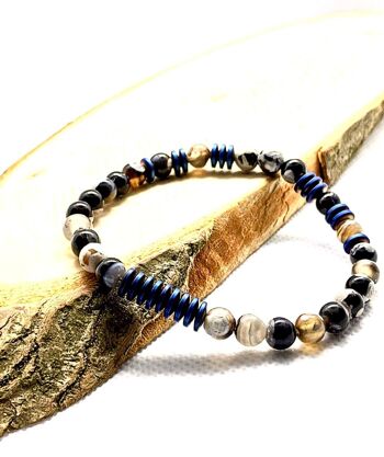 Bracelet en pierre naturelle Onyx multicolore UK-405D / SKU666 2