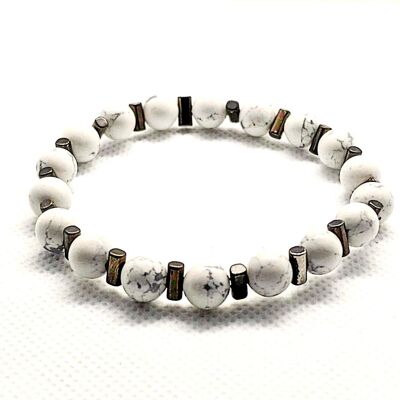 Bracciale in pietra naturale diaspro bianco / SKU668