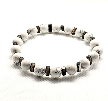 Bracelet Pierre Naturelle Jaspe Blanc / SKU668 1