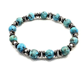 Bracelet en pierre naturelle onyx turquoise UK-483M / SKU669 1
