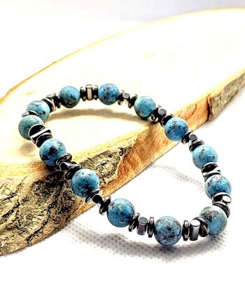 Bracelet en pierre naturelle onyx turquoise UK-483M / SKU669 2