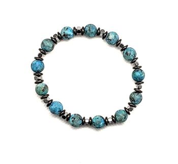 Bracelet en pierre naturelle onyx turquoise UK-483M / SKU669 3