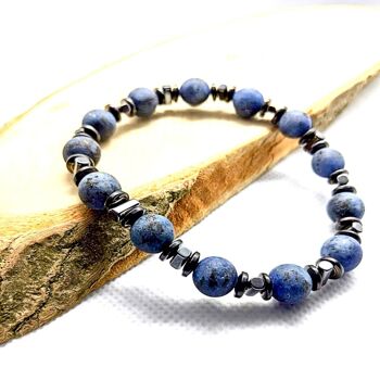 Bracelet en pierre naturelle Onyx bleu marine UK-582O / SKU670 2