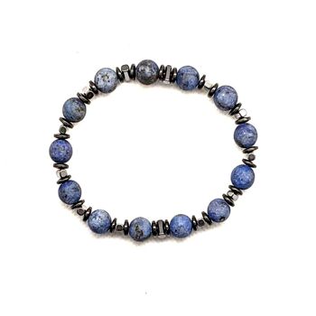 Bracelet en pierre naturelle Onyx bleu marine UK-582O / SKU670 3