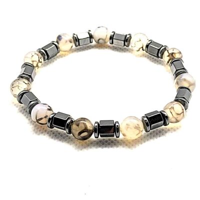 Bracelet élégant en pierres précieuses d'hématite / SKU673