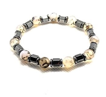 Bracelet élégant en pierres précieuses d'hématite / SKU673 1