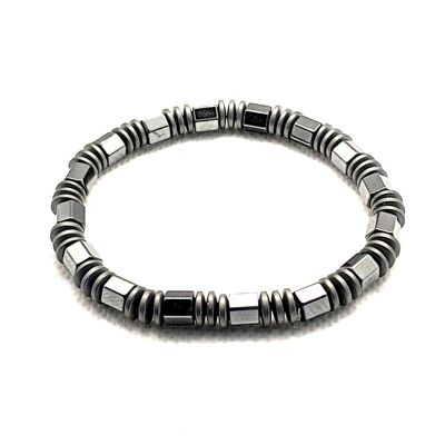 Bracelet en pierres précieuses hématite grise UK-749E / SKU680