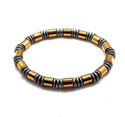 Grey & Brown Hematite Gemstone Bracelet UK-602Q / SKU681