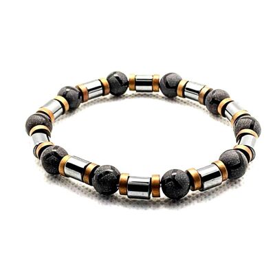 Hematite & Onyx Gemstone Bracelets by LRV / SKU682
