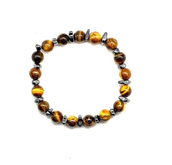 Bracelet en pierres précieuses de jaspe marron / SKU687 2