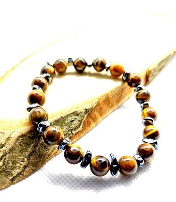 Bracelet en pierres précieuses de jaspe marron / SKU687 3
