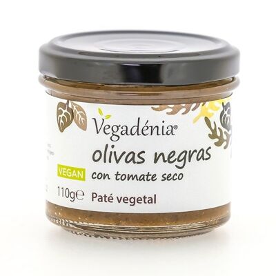 Aceitunas negras con tomates secos. Pâté végétal.