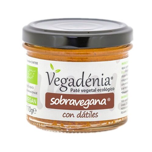 Sobravegana con dátiles. Paté de verduras ecológicas.