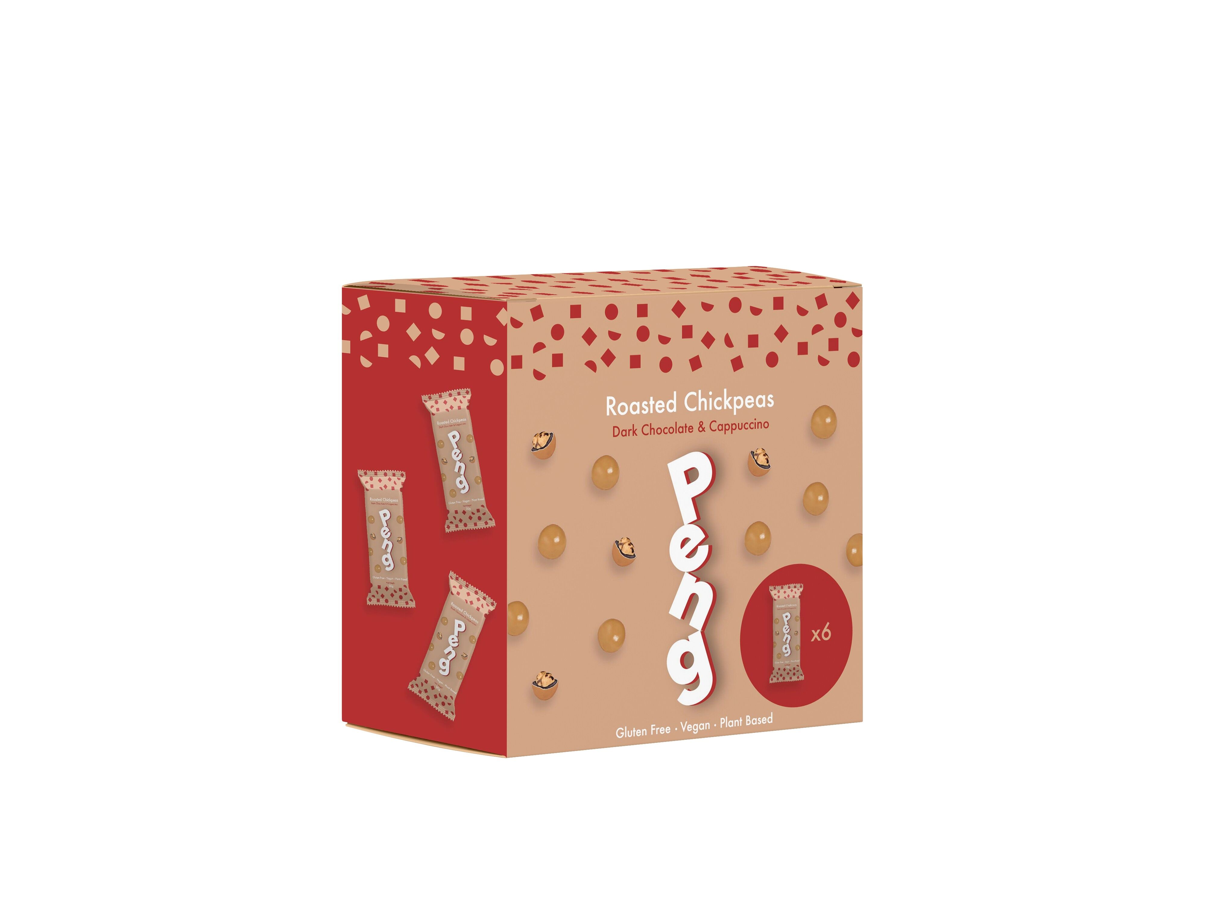 Multipack 6 x 30 g PENG Cappuccino & dunkle Schokolade geröstete Kichererbsen