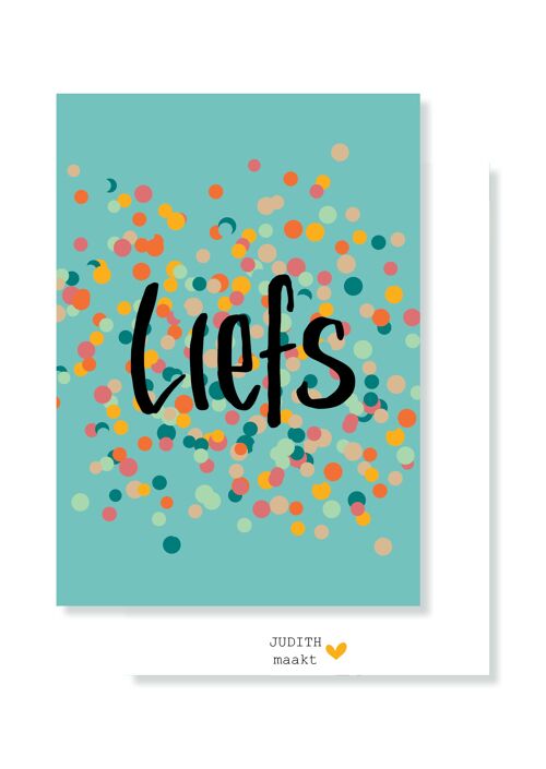 Kaart - Liefs met confetti