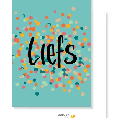 Kaart - Liefs met confetti