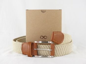 Boucle doublée de ceinture élastique beige 1