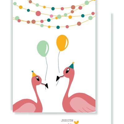 Card - Flamingo party