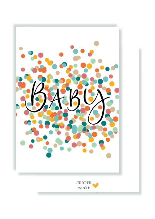 Kaart - Baby confetti