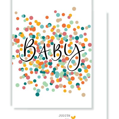 Tarjeta - Bebé confeti