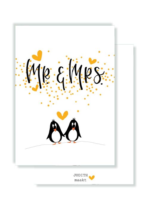 Kaart - Mr. & Mrs. - Pinguïns