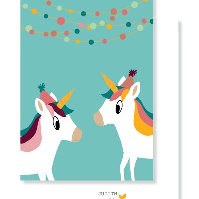 Tarjeta - Fiesta de unicornio