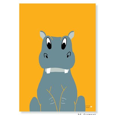 A4 poster - Hippopotamus
