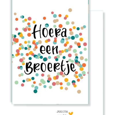 Small card - Hooray a brother - confetti