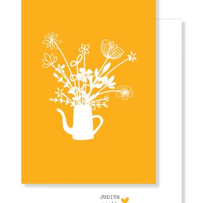 Small card - Bouquet on ocher card