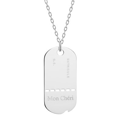 Men's 925 silver GI necklace - MON CHERI engraving
