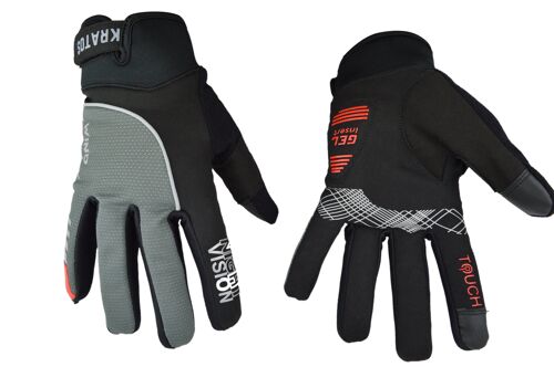 KRATOS - Black & Grey MTB Night Vision Gloves